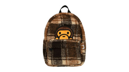 BAPE Sherpa Fur Mini Backpack Beige