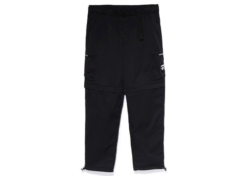 BAPE Side Pocket Detachable Relaxed Fit Pants Black