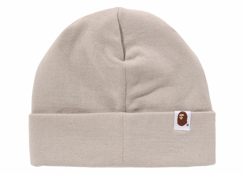 BAPE Silicon Ape Head Knit Cap Beige