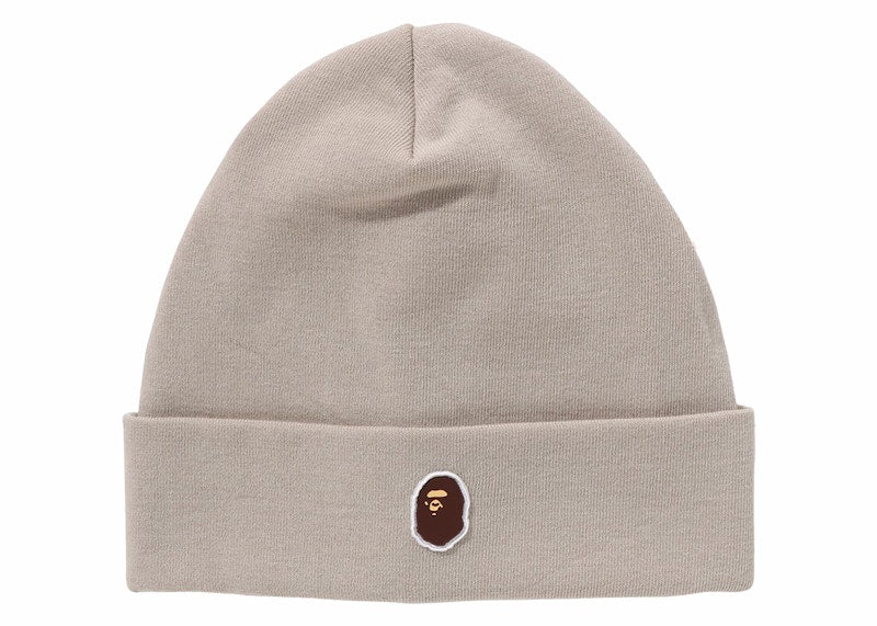 BAPE Silicon Ape Head Knit Cap Beige