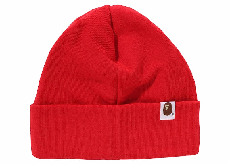 BAPE Silicon Ape Head Knit Cap Red
