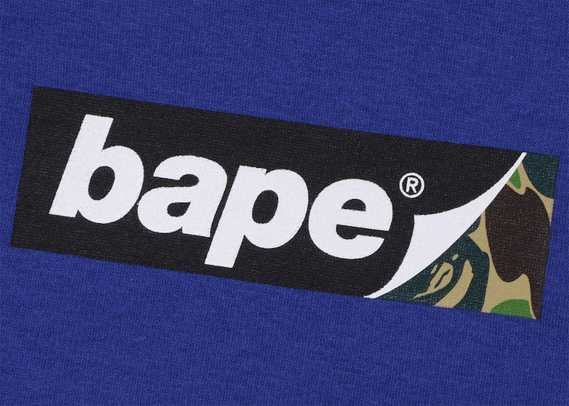 BAPE Smooth Logo Relaxed Fit Hoodie Blue