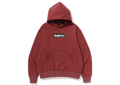 BAPE Smooth Logo Relaxed Fit Hoodie Burgundy