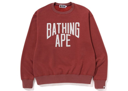 BAPE Smooth NYC Logo Relaxed Fit Crewneck Burgundy