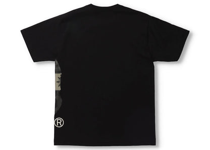 BAPE Snow Pattern Side Big Ape Head Tee Black/Black