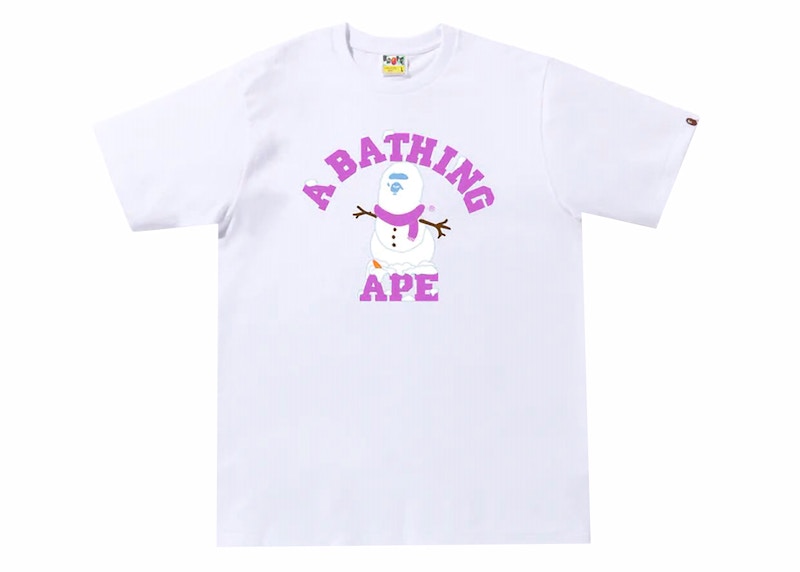 BAPE Snowman College Tee White