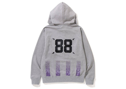 BAPE Soccer Game Graphic Relaxed Fit Full Zip Hoodie Grey