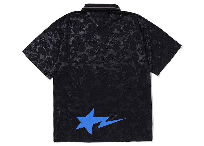 BAPE Soccer Game Relaxed Fit Polo Black