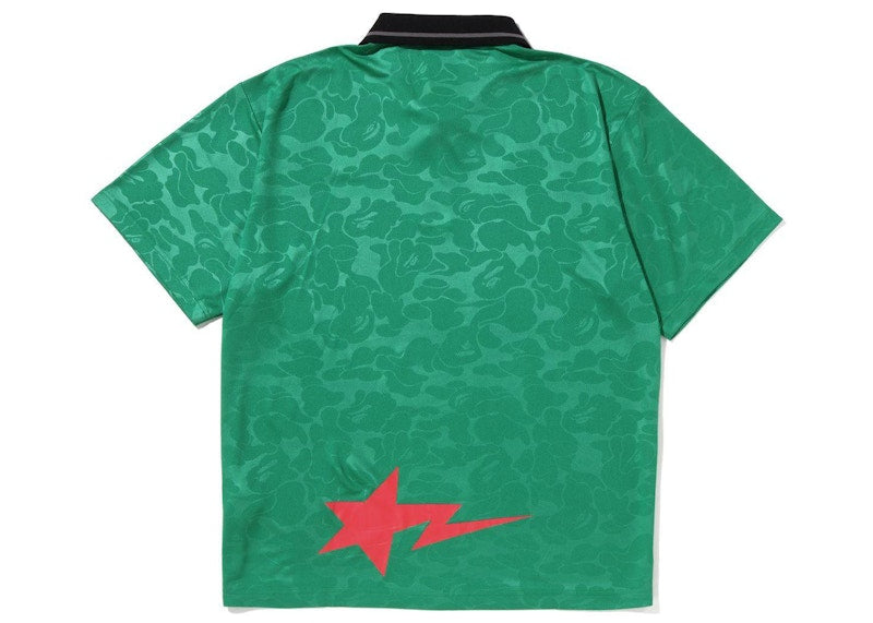 BAPE Soccer Game Relaxed Fit Polo Green