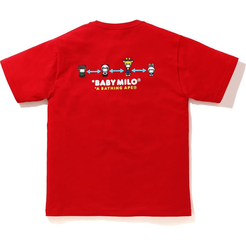BAPE Social Distance Baby Milo #1 Tee Red