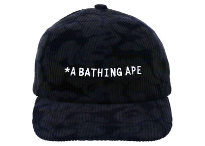 BAPE Solid Camo Corduroy Panel Cap Navy