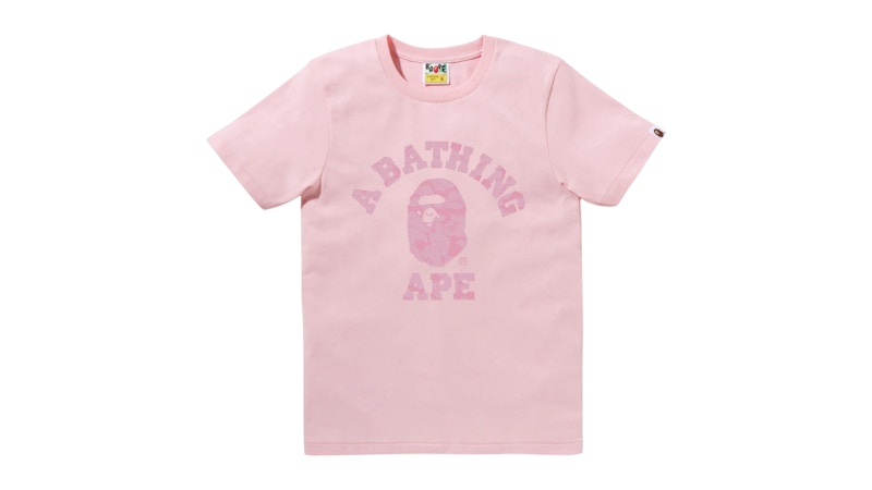 BAPE Solid Camo College Tee Pink