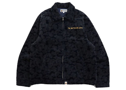 BAPE Solid Camo Corduroy Champion Work Jacket Navy
