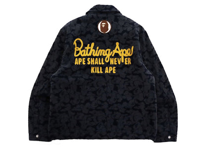 BAPE Solid Camo Corduroy Champion Work Jacket Navy