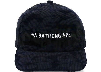 BAPE Solid Camo Corduroy Panel Cap Navy