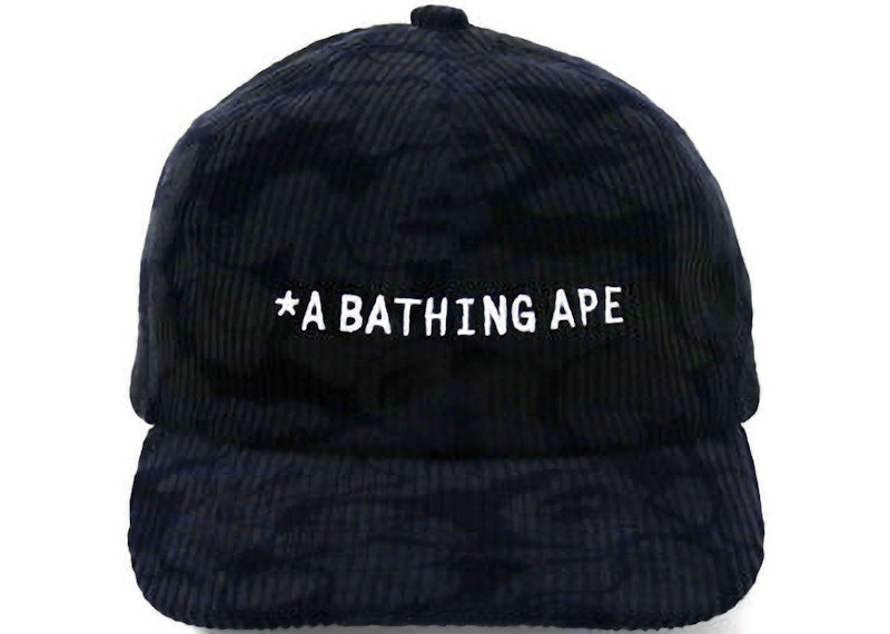 BAPE Solid Camo Corduroy Panel Cap Navy