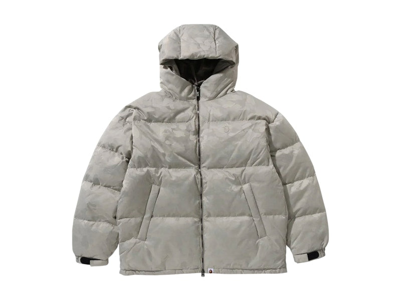 BAPE Solid Camo Jacquard Down Jacket Beige