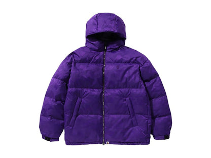 BAPE Solid Camo Jacquard Down Jacket Purple
