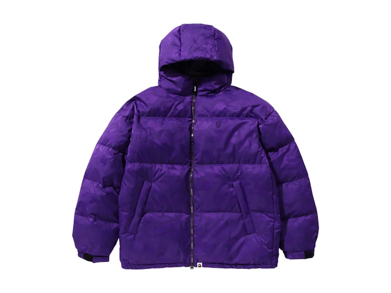 BAPE Solid Camo Jacquard Down Jacket Purple
