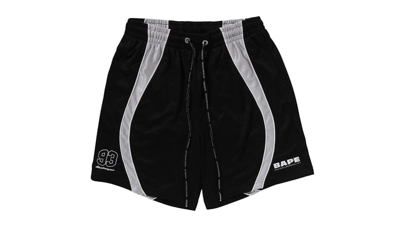 BAPE Solid Camo Jacquard Multilogo Relaxed Fit Sweat Shorts Black