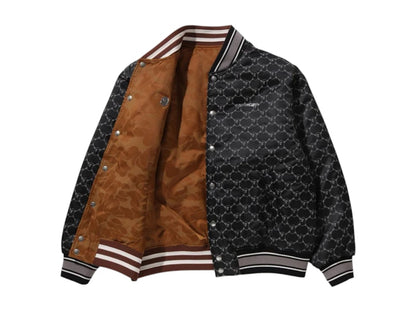 BAPE Solid Camo Jacquard Nylon Reversible Bomber Padded Jacket Black