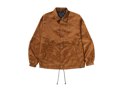 BAPE Solid Camo Jacquard Nylon Reversible Coach Jacket Beige
