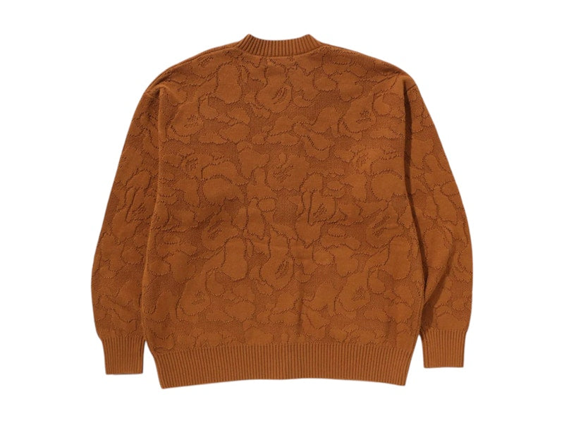 BAPE Solid Camo Jacquard One Point Cardigan Beige