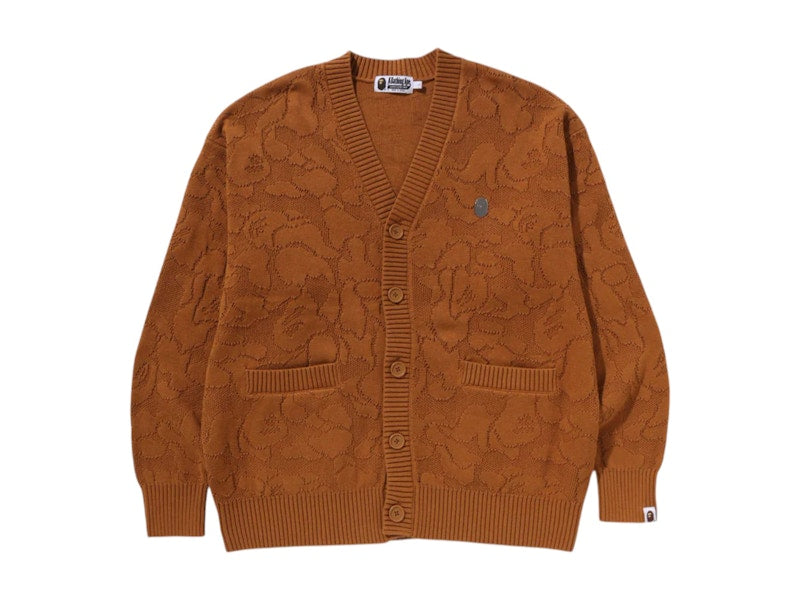 BAPE Solid Camo Jacquard One Point Cardigan Beige