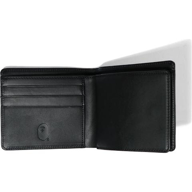 BAPE Solid Camo Leather Wallet Black