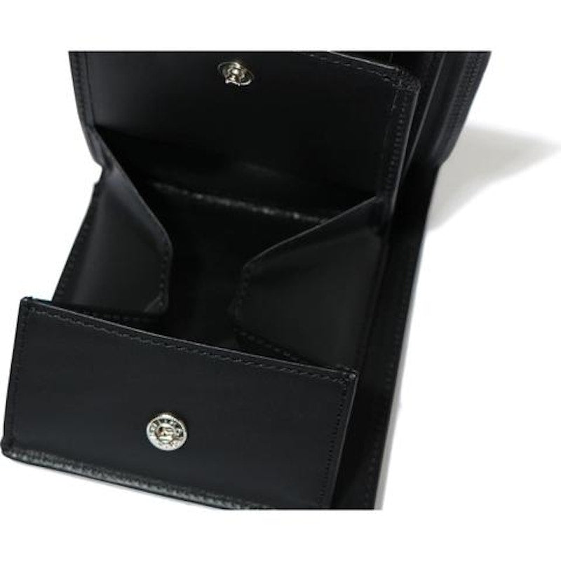 BAPE Solid Camo Leather Wallet Black