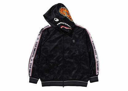BAPE Solid Camo Relaxed Fit Shark Full Zip Hoodie Black