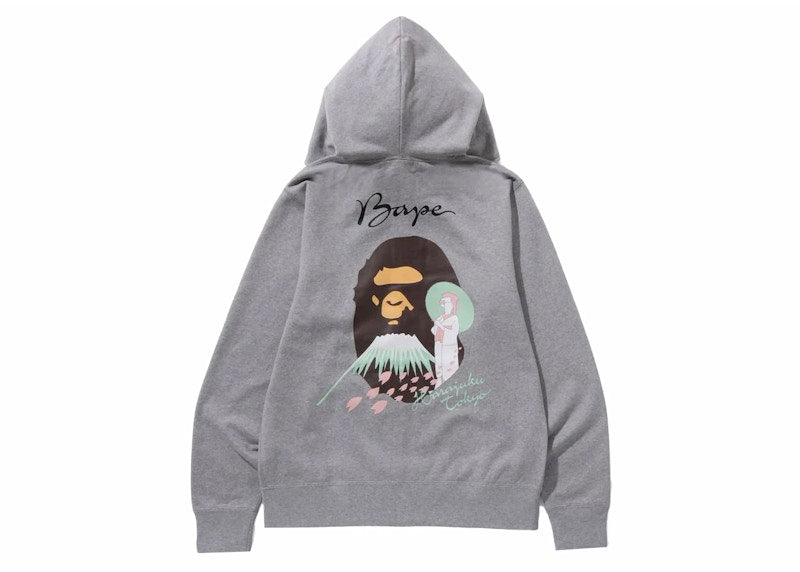 BAPE Souvenir Full Zip Hoodie Gray