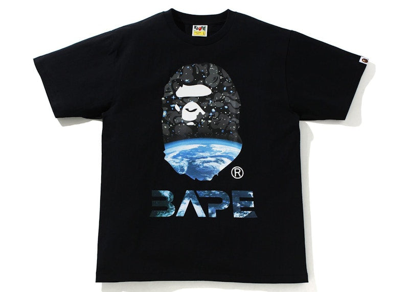 BAPE Space Camo Ape Head Tee Black