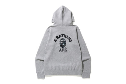 BAPE Space Camo College Pullover Hoodie Grey