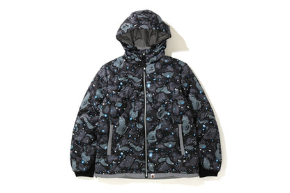BAPE Space Camo Hoodie Down Jacket Black