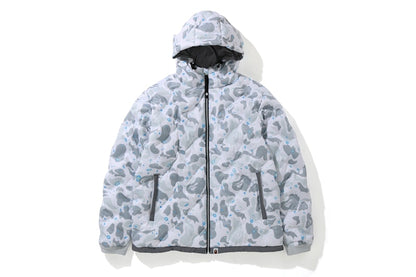 BAPE Space Camo Hoodie Down Jacket White
