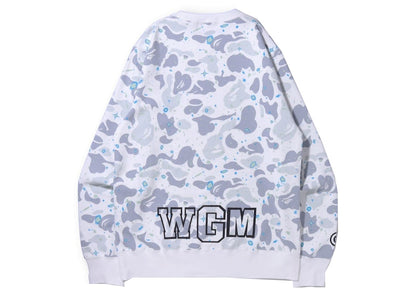 BAPE Space Camo Shark Crewneck White