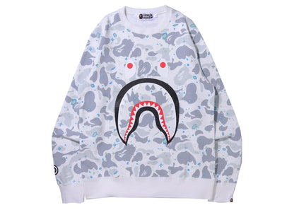 BAPE Space Camo Shark Crewneck White