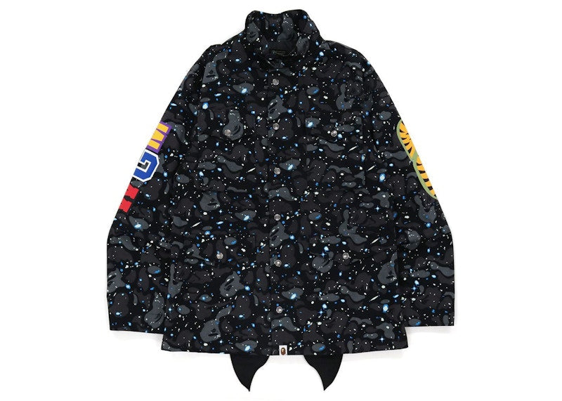 BAPE Space Camo Shark M-65 Jacket Black