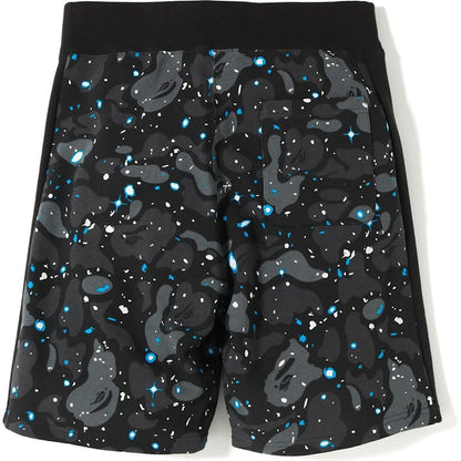 BAPE Space Camo Shark Sweat Shorts Black