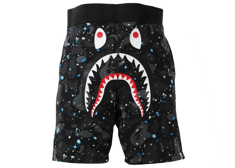 BAPE Space Camo Shark Sweat Shorts (SS21) Black