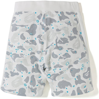 BAPE Space Camo Shark Sweat Shorts White