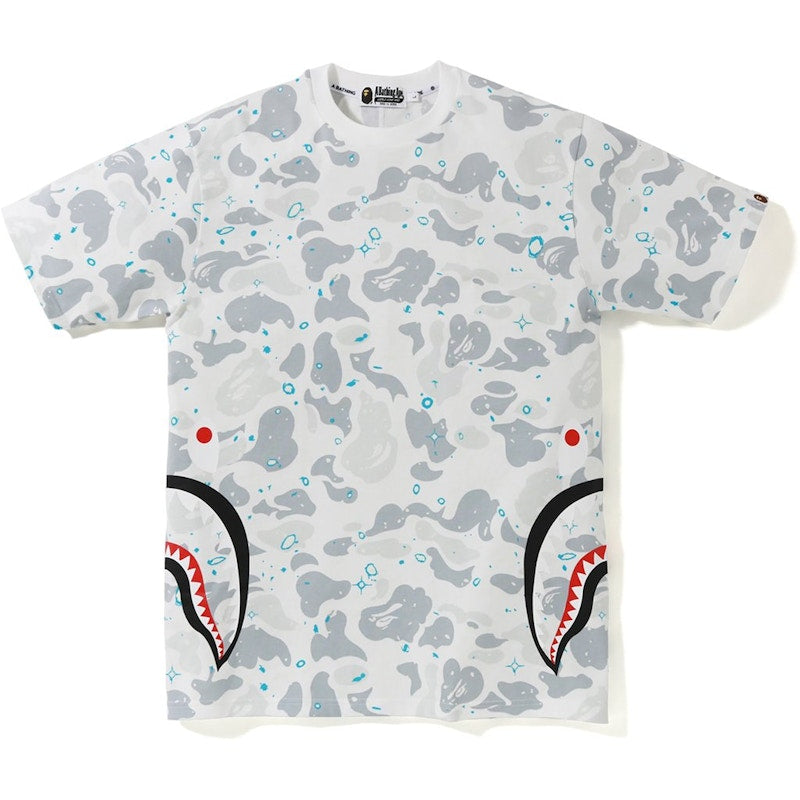 BAPE Space Camo Side Shark Tee White