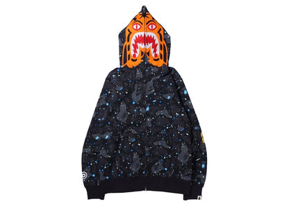 BAPE Space Camo Tiger Full Zip Hoodie Black