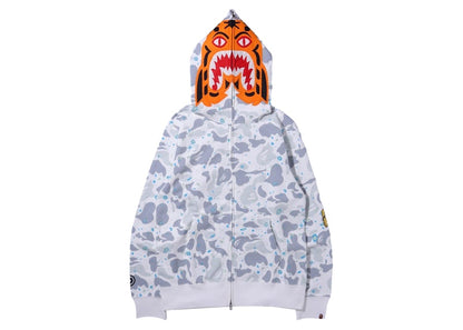 BAPE Space Camo Tiger Full Zip Hoodie White