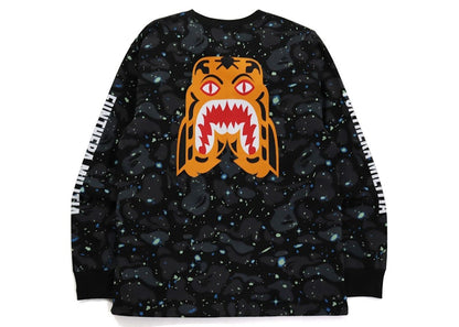 BAPE Space Camo Tiger L/S Tee Black