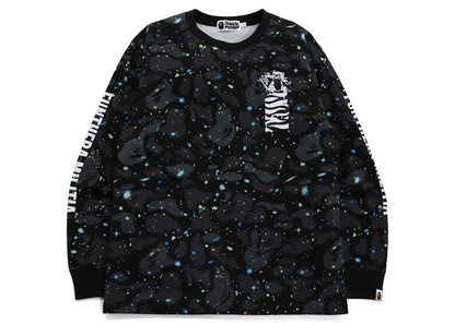 BAPE Space Camo Tiger L/S Tee Black