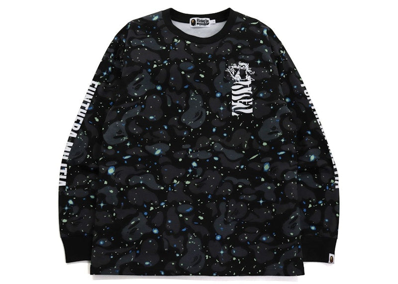 BAPE Space Camo Tiger L/S Tee Black