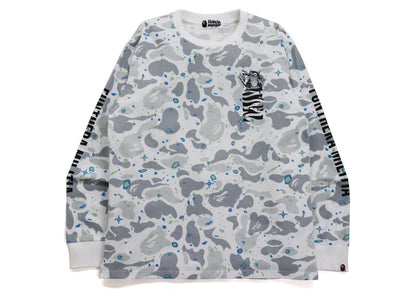 BAPE Space Camo Tiger L/S Tee White