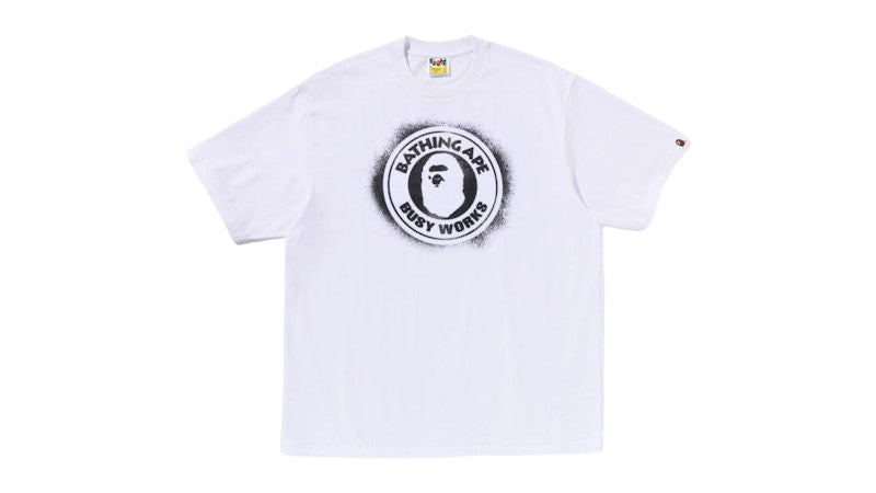 BAPE Spray Print Busy Works Relaxed Fit Tee White